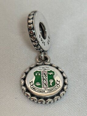 Pandora Alpha Kappa Alpha Sorority Charm Pendant, S925 Silver Jewelry